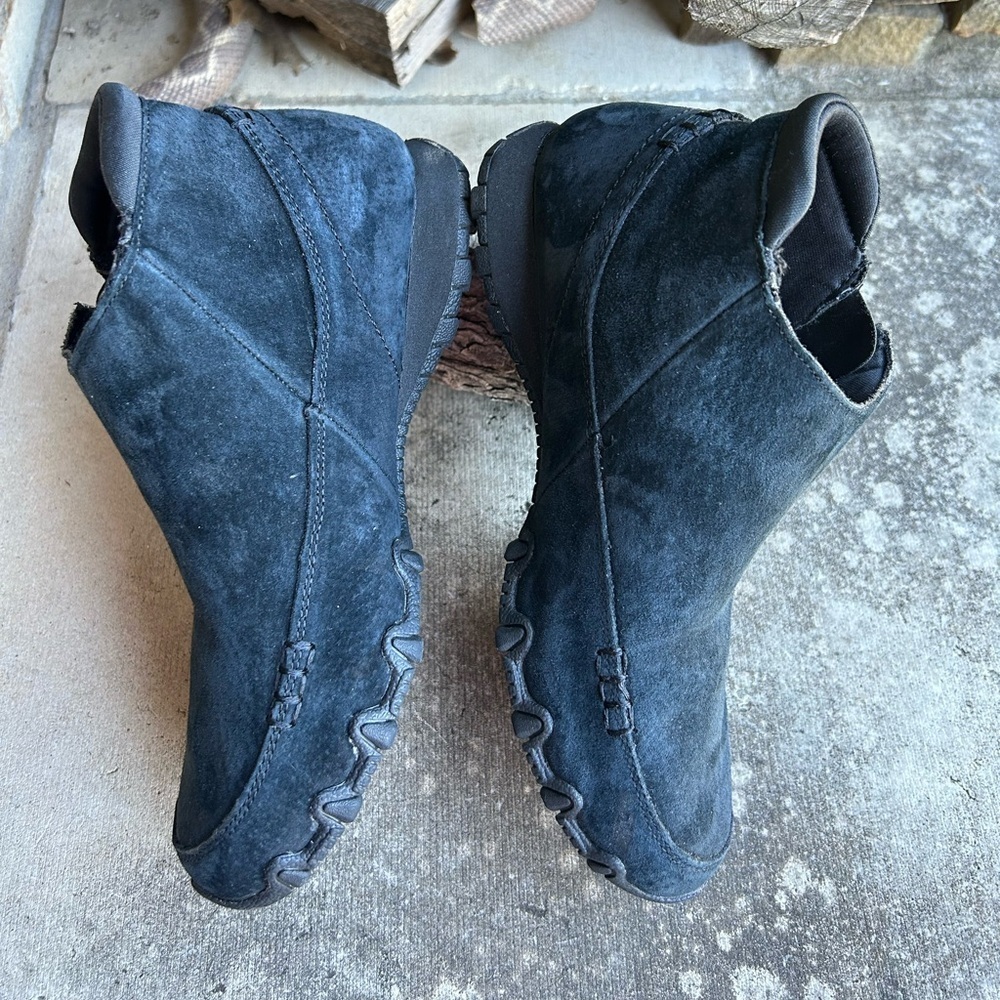 Skechers relaxed fit bikers zappiest black suede ankle boots Sz-8.‎ M - Picture 5 of 12